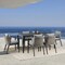 Armen Living Aileen Outdoor Patio 7-Piece Dining Table Set in Aluminum and Wicker with Gray Cushions 840254333222 - alternate 4